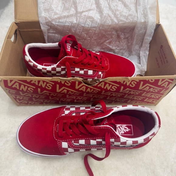 Red and white checkered old Skool tie up vans - Picture 1 of 7